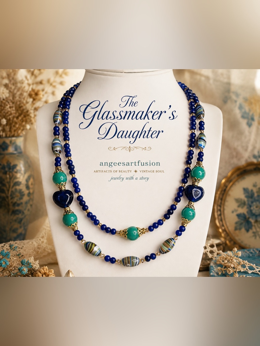 “The Glassmaker’s Daughter”-Vintage Czech & Western Germany Glass Necklace